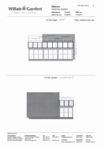 Fasadetegning som viser utsiden av en bygning sett fra høyre og venstre, med mål og notater.