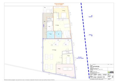 Etasjeplan (2. etasje) som viser romfordeling, arealer (BRA) og funksjoner i en ny næringsbygning.