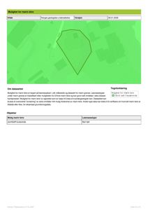 Et kart som viser geologiske data (mulighet for marin leire) for et område, inkludert en tegnet polygon og tekstforklaring.