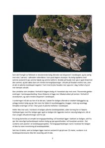 Flyfoto av eksisterende boliger og terreng i et kystlandskap