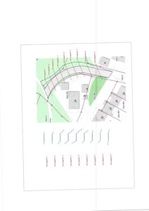 Situasjonsplan som viser tomtens beliggenhet i et nabolag, med angitte terrangspett (1-9), bebyggelse, veier og høydekurver.