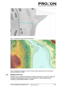 Bildet viser to kart som viser terrengform (høydekurver og fargekart) og en situasjonsplan med en markert tomt. Dette er typisk for en situasjonsplan eller et kart fra en rapport.