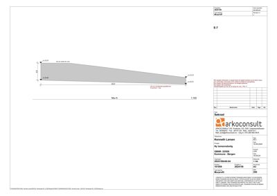 Tegning som viser etasjeplan for en ny tomannsbolig (Mur A) med oppgitt mål og høyde.