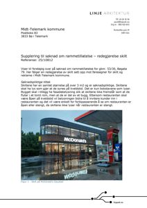 Fotografi av en McDonald's restaurant med skilt, sett fra gaten.