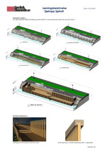 3D-visualiseringer (renderinger) som viser løsningsbeskrivelse for en trapp i ulike faser og detaljer.