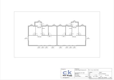 Etasjeplan (plan 2) som viser romfordeling, dører, vinduer og mål for en bolig.