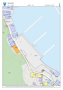 Situasjonsplan som viser tomtene, bygninger og infrastruktur i området ved Bakkedalen.