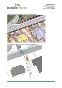 Kartutsnitt som viser plassering av avfallsanlegg og VA-ledninger i forhold til eksisterende infrastruktur.