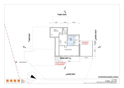 Etasjeplan for kjelleretasje (kryp, bad, bod, kjellerstue) med romfordeling og mål.