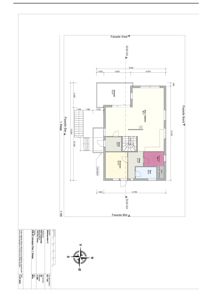 Etasjeplan (1. etasje) som viser romfordeling, dimensjoner og fasaderetninger.