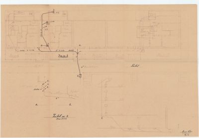 Snittegning som viser tverrsnitt gjennom bygningen med detaljer om konstruksjon og romfordeling.