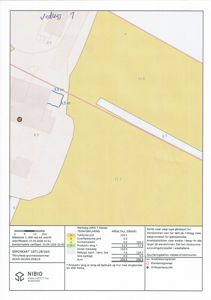 Gårds- og arealplan (GAP) som viser eiendomsgranser, arealtall og markslag for eiendommen.