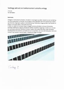 Fotografi som viser et eksempel på hvordan solcellepanelene skal monteres i bakken, i trappetrinn.