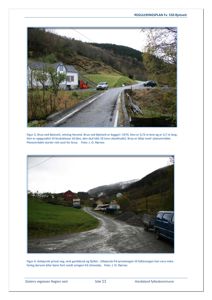 To foton av en vei (Bjotveit) og omgivelsene, inkludert hus, biler og landskap, med beskrivende tekster under hver bilde.