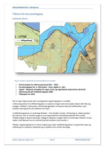 Kartutsnitt fra kommuneplanen som viser arealdel for området Utne og Bjøtveit.