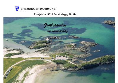 Luftfoto av Grotlesanden med bygninger og parkeringsplasser