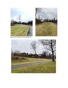 Fotografier av eksisterende situasjon med markerte prosjektgrenser