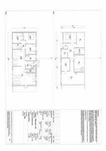 Etasjeplan med romfordeling og mål for en bygning