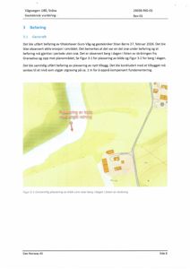 Situasjonsplan eller topografisk kart som viser terrengformingen (skråning, berg) og plasseringen av bygninger i forhold til nabovann (Granaelva).