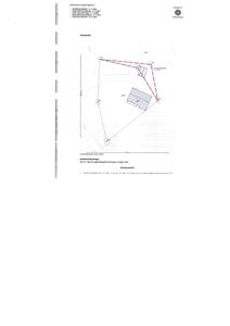 Situasjonsplan som viser tomtens form, grenser, eksisterende bygninger (merket '1' og '2'), og planlagt bygning (merket '3').
