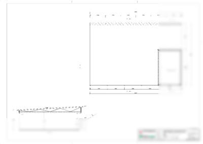 Snittegning (Snitt A-A) som viser bygningens tverrsnitt, takkonstruksjon og innvendige høyder.