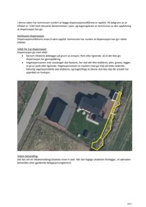 Luftfoto av en tomt med en bygning, der en gul linje markerer et vegetasjonssonemot vassdraget.