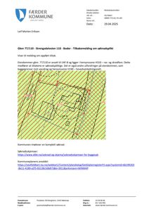 Situasjonsplan som viser eiendommen gbnr. 77/110, bygninger, vannveier og hensynssoner (LNF-B, H310, H190).