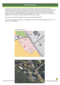 Bildet viser eiendomskart og flyfoto av Søndre Grøterud. Det er inkludert eiendomsbeskrivelse, situasjonskart med merket X, og et flyfoto av gårdsanlegget.