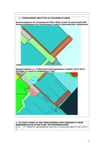 Kommuneplan og reguleringsplan for eiendom i Kristiansand, inkludert arealbruk og planstatus.