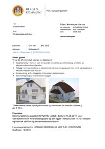 To 3D-visualiseringer (renderinger) av en bolig i Bergen kommune, vist i en intern korrespondanse.