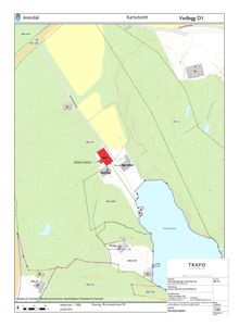 Situasjonsplan som viser tomtens beliggenhet i forhold til nabolag, veier og vann. Planen inneholder også et kartutsnitt fra Geodata AS.