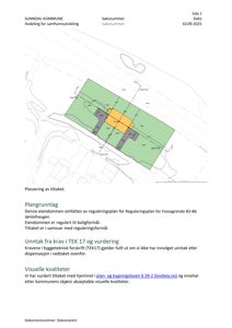 Situasjonsplan som viser plassering av tiltaket på eiendommen i forhold til naboeiendommer og snittlinjer.