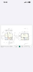 Etasjeplan (1.etg) som viser romfordeling og dimensjoner for to ulike leilighetsløsninger.