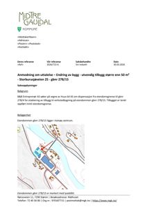 Situasjonsplan som viser eiendommen gbnr 278/15 i Kotsøy sentrum, med omgivende infrastruktur og eiendomsgrenser.