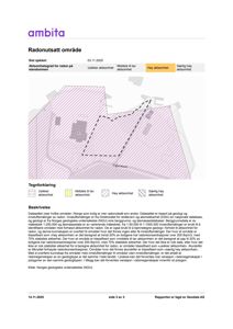 Kart over et radonutsatt område med polygoner som viser aktsomhetsgraden for radon i ulike områder.