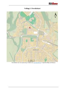 Oversiktskart som viser plassering av et tiltak i et nabolag, med veier og grøntområder.