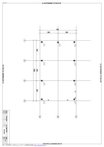 Tegning som viser detaljert plassering av stolper (merket med 221-228) og dimensjoner for en konstruksjon.
