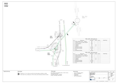 Tegning som viser detaljert plassering av vann- og avløpsledninger (DN100, DN120) med tilhørende dimensjoner og materialer.