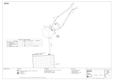 Etasjeplan (overvann) med romfordeling, dimensjoner og teknisk forklaring.