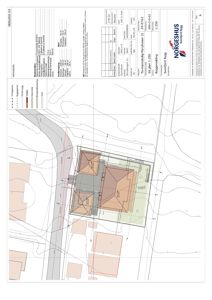 Situasjonsplan som viser tomtens form, bygningers plassering, veier og terrengforhold.