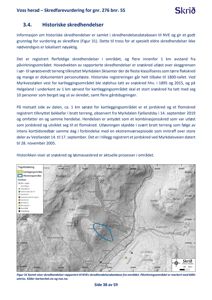 Kart som viser historiske skredhendelser i et område, med kartleggingsområde markert med blått.