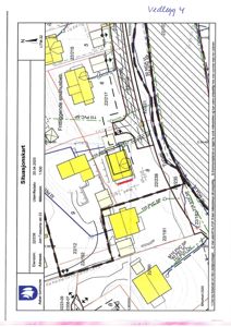Situasjonskart som viser eiendomsnummer, adresse, naboeiendommer og bygningers plassering i forhold til hverandre og veier.