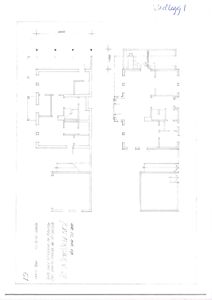 Etasjeplan eller romfordeling med vegglinjer og romoppdeling.