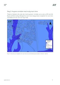 Et kart som viser et geografisk område med overlagte data om mulighet for marin leire, basert på NGUs kartlag.