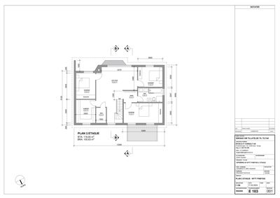 Etasjeplan (PLAN 2. ETASJE) som viser romfordeling, dimensjoner og arealoppdelinger for en bolig.