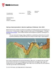 Kart som viser eiendomsgrenser og planlagt bebyggelse for en fritidsbustad.