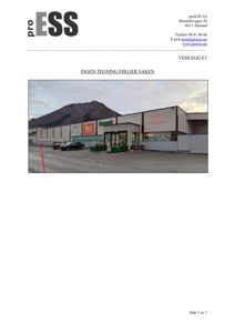 Fotografi av en eksisterende bygning (butikk) med bilparkeringsplass foran.