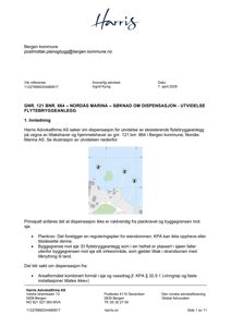Et oversiktskart over Nordås Marina som viser flytebrygganlegget, eiendomsområdet og omgivelsene.