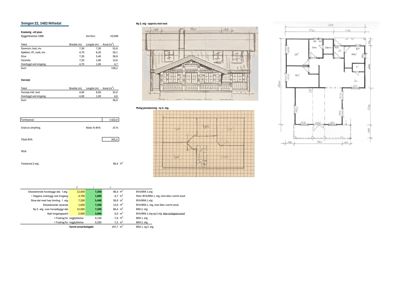 Etasjeplan for 2. etasje i en bygning, med romfordeling, dimensjoner og arealoppsummering.