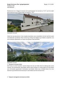 Fotografier av eiendom, inkludert veranda mot vest og sjøutsikt mot øst.